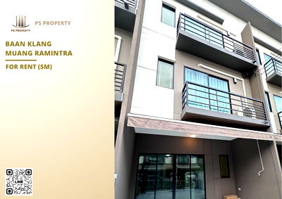 Townhouses for rent : Townhouse for rent ✨ Baan Klang Muang Ramintra ✨ 3 bedrooms, 3 bathrooms, near Central Ramintra