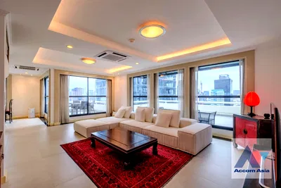 คอนโดให้เช่า : 🔼🔽 AccomA 📩 Huge Terrace,Duplex Condo 3 BR Condominium @Somkid Gardens (AA36443)