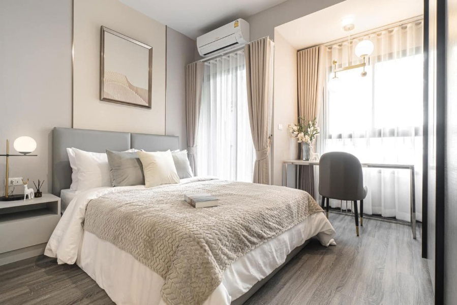 picture Ideo Chula Samyan【𝐑𝐄𝐍𝐓】🔥Sleek and elegant room design with sweet and gentle furniture.🔥  Contact Line ID: @hacondo - 2/8