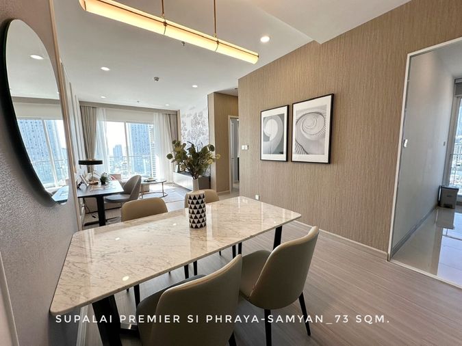 🎉ให้เช่าคอนโดหรู 2 ห้องนอน 2 ห้องน้ำ ขนาด 73 ตรม. ศุภาลัย พรีเมียร์ สี่พระยา-สามย่าน ใกล้สถานีรถไฟใต้ดินสามย่าน