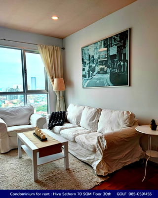 คอนโดให้เช่า : ให้เช่าคอนโด HIVE Sathorn (ไฮฟ์ สาทร) 70 sqm ชั้น 30 