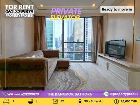 🌟🌟 The Bangkok Sathorn: Spacious 1-Bedroom with High Ceiling, just few Steps from BTS Surasak 🌟🌟
