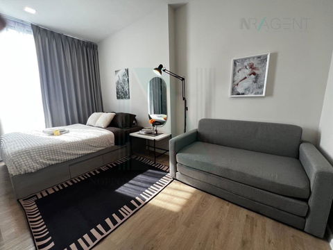 📌 For Rent Condo MODIZ RHYME RAMKHAMHAENG Building 1, Floor 19,Studio, Room size 24 sqm