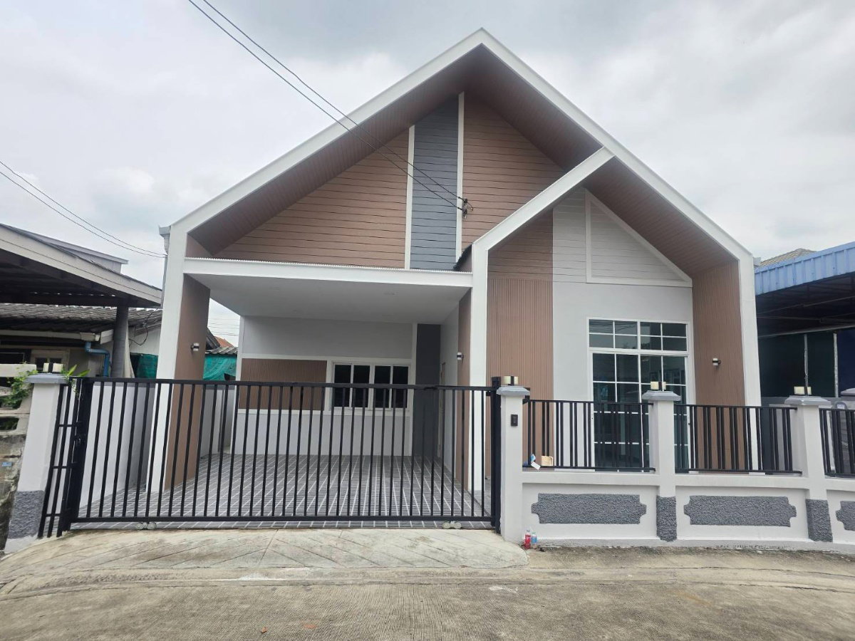 บ้านเดี่ยวสไตล์นอดิก ชั้นเดียว ตกแต่งใหม่ทั้งหลัง หมู่บ้าน บัวขาว ถนนรามคำแหง174 มีนบุรี ใกล้รถไฟฟ้ารามคำแหง ทางด่วนมอเตอร์เวย์ โรงพยาบาล ห้างฯ