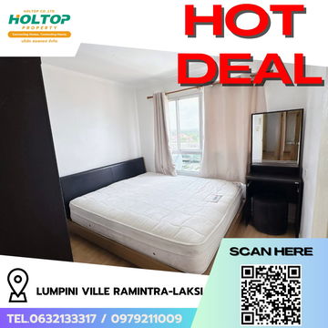 #R6818  🎉 061068 Condo for rent Lumpini Ville Ramintra-Laksi 