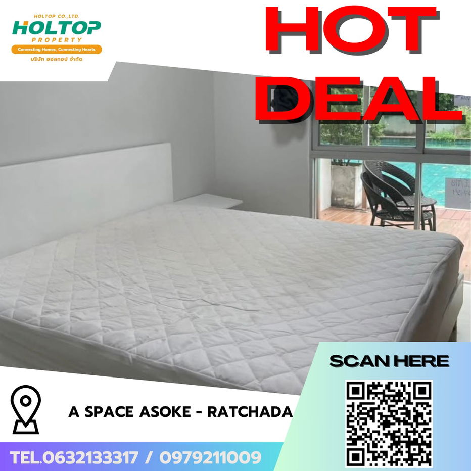 รูป #R6837  🎉 071068 ให้เช่าคอนโด A Space Asoke - Ratchada - รูปที่ 1/12