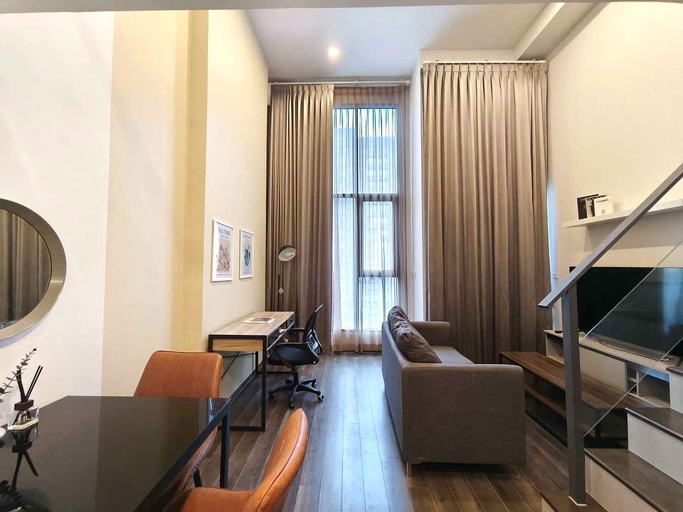 รูป ให้เช่า 🎯KnightsBridge Space Rama 9 ใกล้ MRT พระราม 9 แบบห้อง Duo Space ฝ้าเพดานสูง📍Line : @empire9593 📍 - รูปที่ 5/12