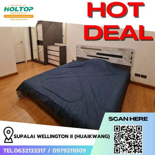 #R6875 🎉 081068  ให้เช่าคอนโด Supalai Wellington II (Huaikwang) 