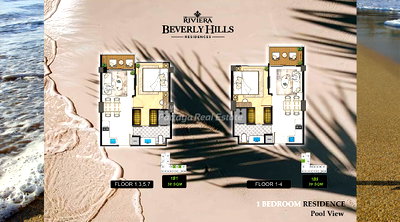 ขายคอนโด : 🛏️ 1 ห้องนอน - 🛁 1 ห้องน้ำ - 🏙️ Pool View - 🌏 ชื่อชาวต่างชาติ - 🏢 The Riviera Beverly Hills Jomtien - รหัส: BEV04