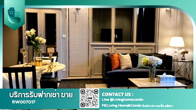 Condos for rent : Condo for rent, Edge by Sansiri Sukhumvit 23, beautiful room, fully furnished, complete appliances, near BTS Asoke and MRT Sukhumvit. RW007017 