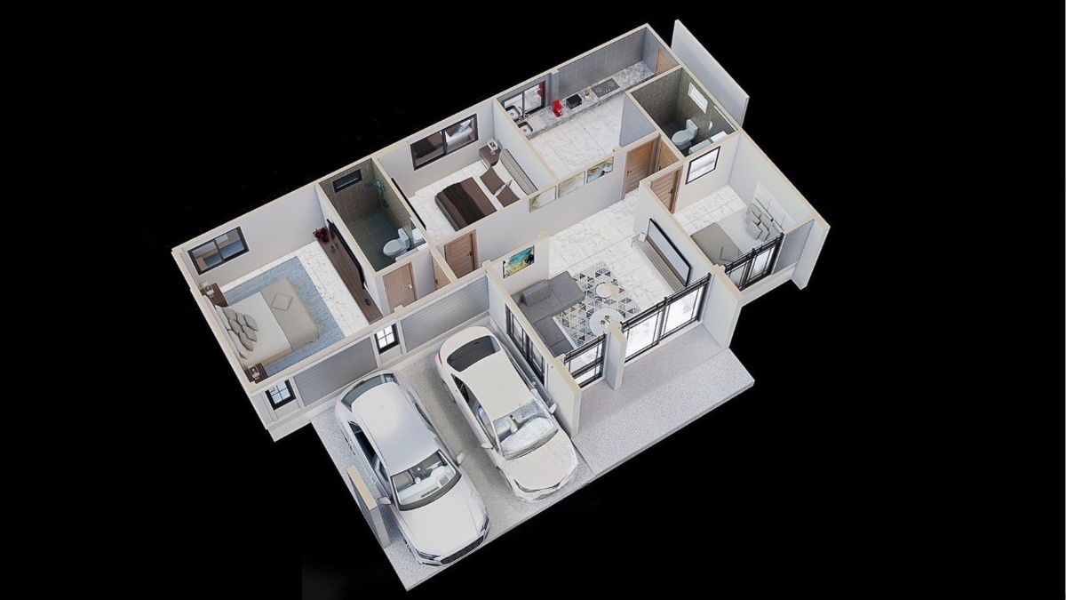 รูป ขายบ้านเดี่ยวชั้นเดียว 3 ห้องนอน 2 ห้องน้ำ 1 ห้องครัว 1 ที่จอดรถ - รูปที่ 2/4