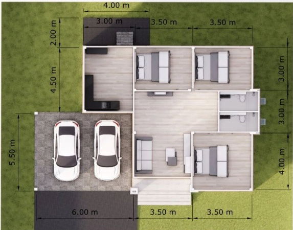 รูป ขายบ้านเดี่ยวชั้นเดียว  2 ห้องนอน  2 ห้องน้ำ  1 ห้องครัว  1 ที่จอดรถ - รูปที่ 7/8