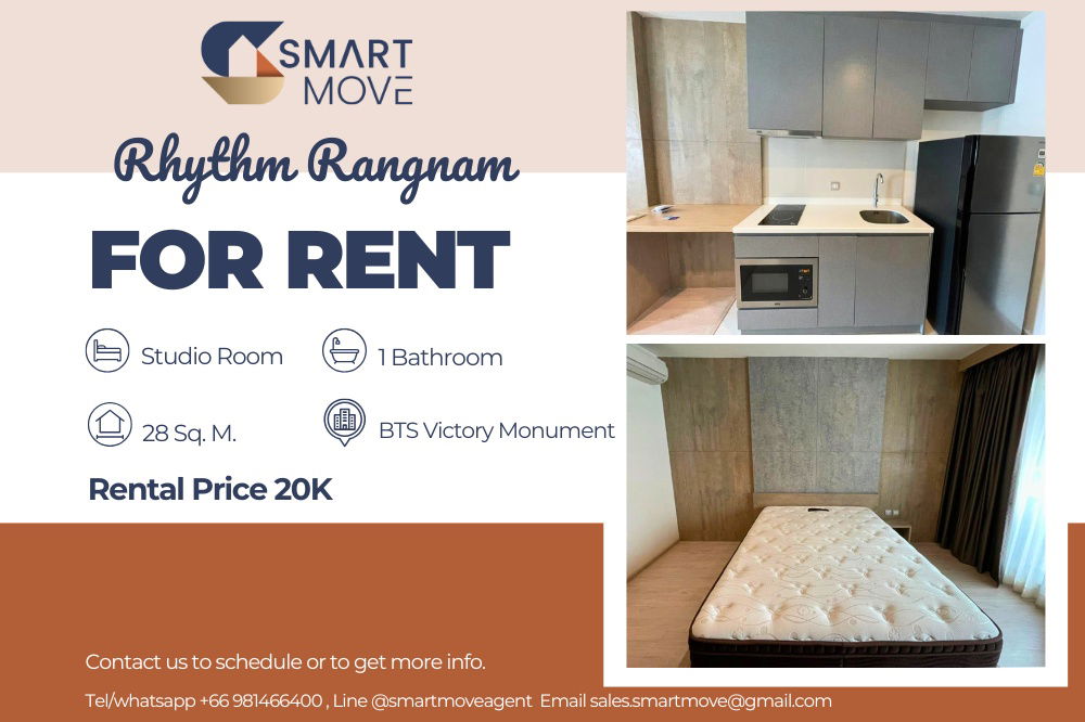 picture 🔥 For Rent !! high floor, rare item, Good location!!🔥 Code C20230105349....Rhythm Rangnam, Studio room, 1 bathroom, furnished, ready to move in 📣📣 - 1/7