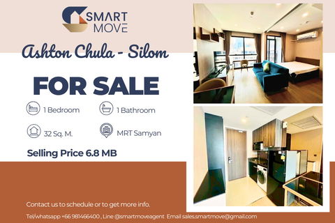 🔥 Sale with tenant !! high floor 10++, Good location!! 🔥 Code C20250900092...Ashton Chula - Silom, 1 bed, 1 bath, furnished, Special Deal!!📣📣