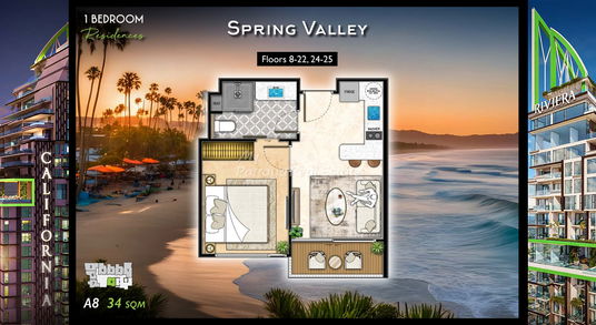 🛏️ 1 ห้องนอน - 🛁 1 ห้องน้ำ - 🏙️ City View - 🇹🇭 ชื่อไทย - 🏢 The Riviera California Pattaya - รหัส: CFN01