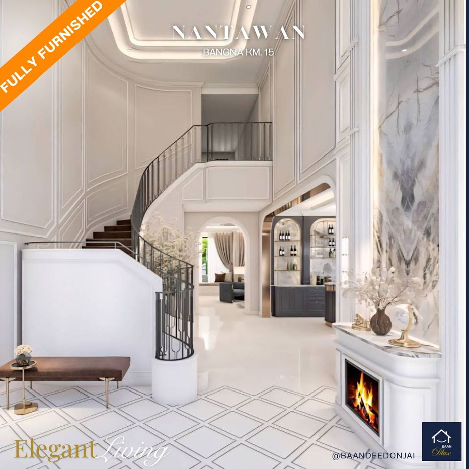picture NANTAWAN Bangna km 15, 220 sq wah. (6 beds, 8 baths, 12 parking spaces) fuilly firnished, corner unit, near the clubhouse. - 3/35