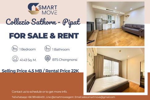 🔥 For Sale  !!🔥 Code C20230801090..........Collezio Sathorn - Pipat, 1 bedroom, 1 bathroom, furnished, ready to move in, Special Deal!!📣📣