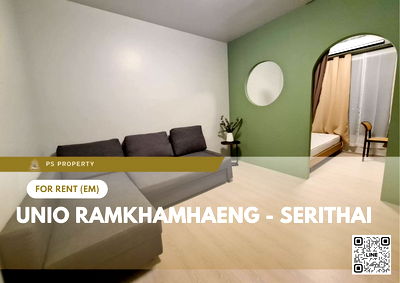 Condos for rent Bueng Kum : For rent ✨ Unio Ramkhamhaeng - Serithai ✨ Fully furnished and equipped, near The Mall Bangkapi
