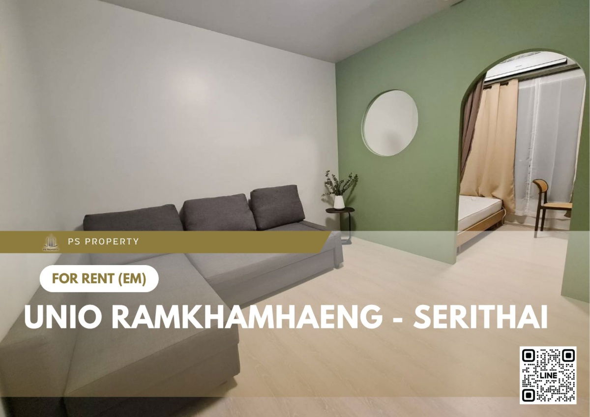 รูป ให้เช่า ✨ Unio Ramkhamhaeng - Serithai ✨ เฟอร์นิเจอร์ และ เครื่องใช้ไฟฟ้าครบ ใกล้เดอะมอลล์บางกะปิ​  - รูปที่ 1/11