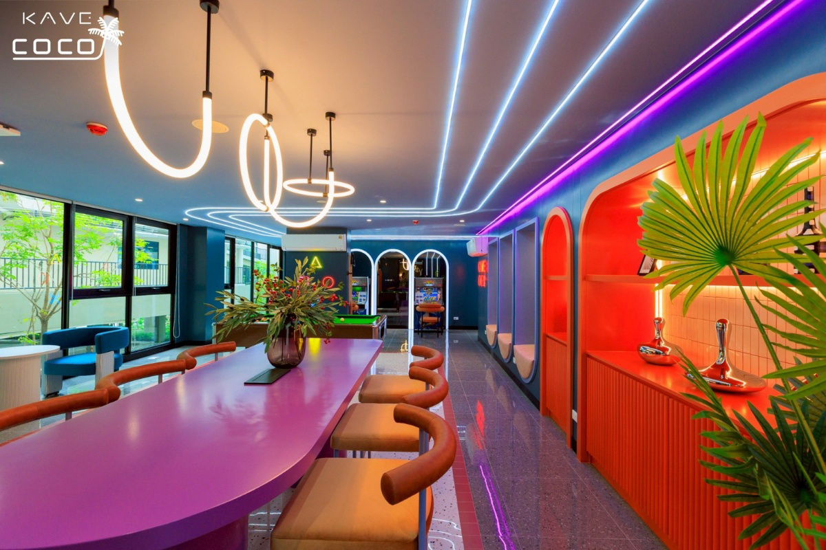 รูป Kave Coco Bangsaen🏊♂️ สระว่ายน้ำ 2 สระใหญ่สุดในย่าน! พร้อมสวนสีเขียวรอบโครงการ 🍃𝟏.𝟕𝟗 ลบ. เท่านั้น!* 📞 093-1681685💚 LINE: @wsrcondo - รูปที่ 9/16