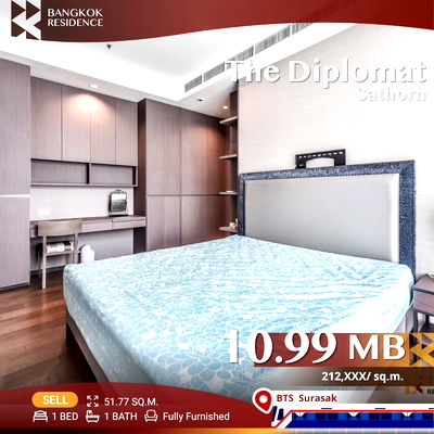 ขายคอนโด : ✨ ห้องกว้าง ตกตแต่งครบ✨  The Diplomat Sathorn  ใกล้ BTS สุรศักดิ์ 