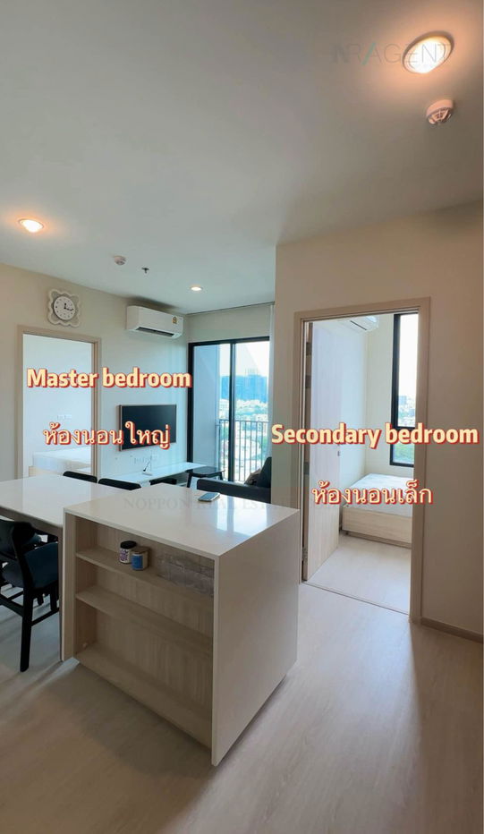 picture 🚩 For Rent Condo NUE NOBLE RATCHADA-LAT PHRAO Building 1, Floor 12,2 bed room, Room size 35 sqm - 2/8