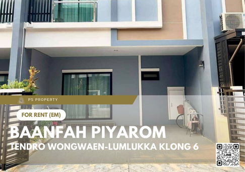 ทาวน์เฮ้าส์ให้เช่า ✨ Baanfah Piyarom Tendro Wongwaen-Lumlukka Klong 6 ✨ 3 ห้องนอน 3 ห้องน้ำ 