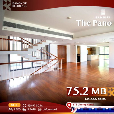 ขายคอนโด : Luxury Unit✨ราคาดีที่สุด ห้องใหญ่ วิวสวย✨ The Pano ใกล้ BTS ช่องนนทรี