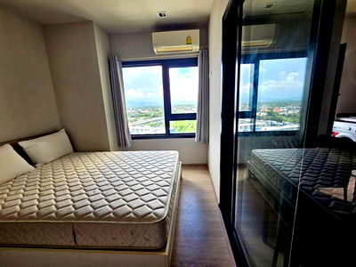 Condos for rent Rayong : Condo for rent, Essence 1 Rayong, corner room, Central view, good price, has washing machine