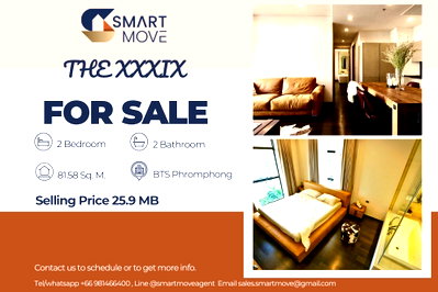 ขายคอนโด : 🔥 ขายพร้อมผู้เช่า !! ห้องทิศเหนือ !! 🔥 Code C20230210419..........THE XXXIX, 2 ห้องนอน, 2 ห้องน้ำ, แต่งครบ, ราคาพิเศษ!!📣📣