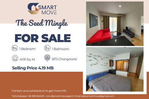 ⚡️⚡️ Sale with tenant !! ⚡️⚡️Code C20221202522.......The Seed Mingle, 1 bedroom, 1 bathroom, furnished, Special Deal!!📢📢