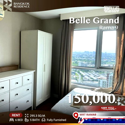 Condos for rent :  Belle Grand Rama 9 ✨ Spacious unit on a high floor! 💖 Near MRT Rama 9 