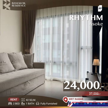 RHYTHM Asoke 🛋️ ห้องสวย เฟอร์ครบ 💫 ใกล้ MRT พระราม 9