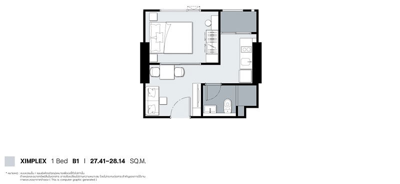 รูป 🥳[RAR2510-2259] XIM พระราม 3 - สุขสวัสดิ์. ชั้น 22*มีเครื่องซักผ้า *ติดถนนใหญ่💚Line id: @thefirstagent - รูปที่ 16/16