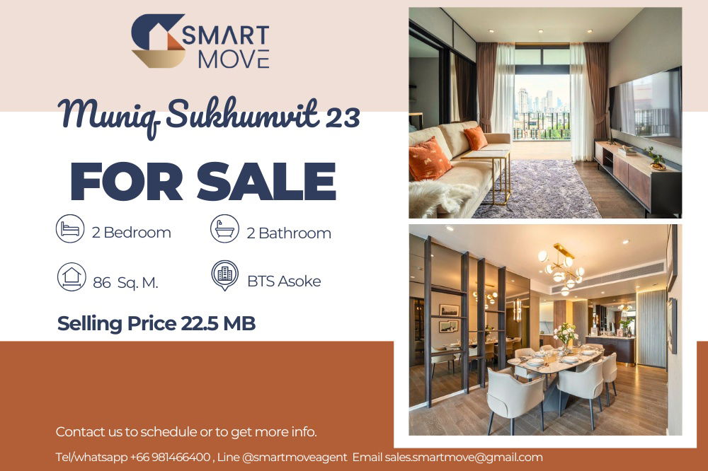 รูป  ขายพร้อมผู้เช่า !! ชั้นสูง 11++, เลี้ยงสัตว์ได้!! 🔥 Code C20240500324....Muniq Sukhumvit 23, 2 นอน, 2 น้ำ, แต่งครบ, พร้อมเข้าอยู่, ราคาพิเศษ!!📣📣 - รูปที่ 1/14