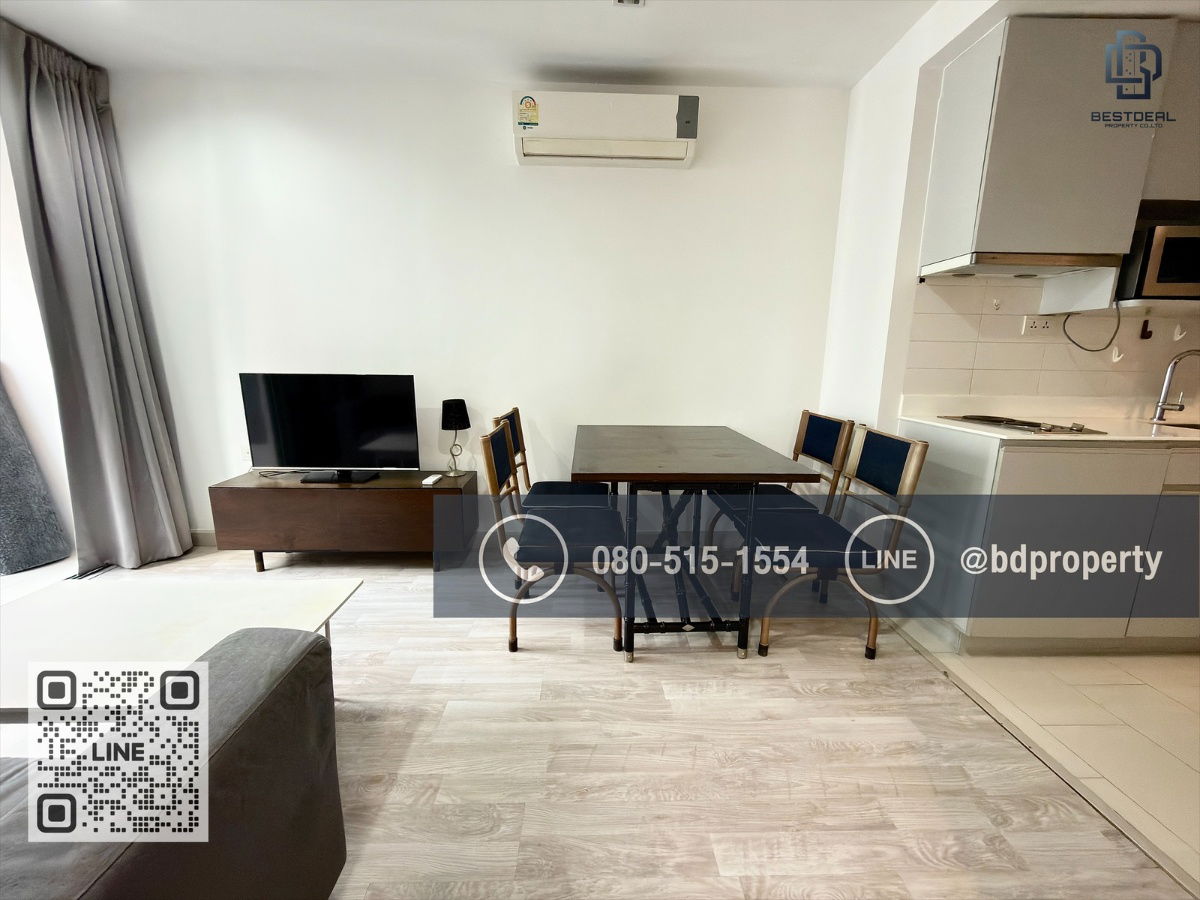 รูป Bestdeal ให้เช่าด่วน!!!ราคา 26,000/เดือนเท่านั้น  2 ห้องนอน 55 sqm. เฟอร์นิเจอร์และเครื่องใช้ไฟฟ้าครบ ใกล้MRT และ เซ็นทรัลพระราม 9 เพียง 80 ม. - รูปที่ 2/15