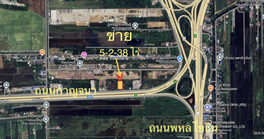 รูป ขาย ที่ดิน 5-2-38 ไร่ วงแหวนกาญจนา บางปะอิน มุ่งสู่ถนนเอเชียหมายเลข 32  เหมาะทำโกดัง แวร์เฮ้าส์ โชว์รูม ร้านอาหาร สำนักงาน - รูปที่ 4/4