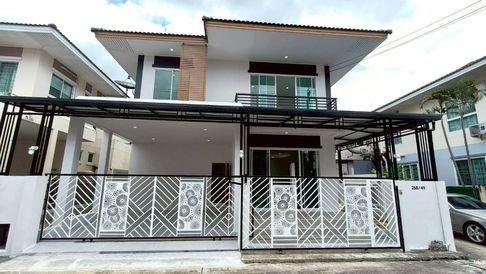 บ้านแฝดหลังใหญ่ ทำเลหลังริม แต่งใหม่ หมู่บ้านพัฒนาสิริ เดอะไพร์ด ถนนเลียบคลองสอง เขตคลองสามวา มีเฟอร์ฯ ใกล้ทางด่วน