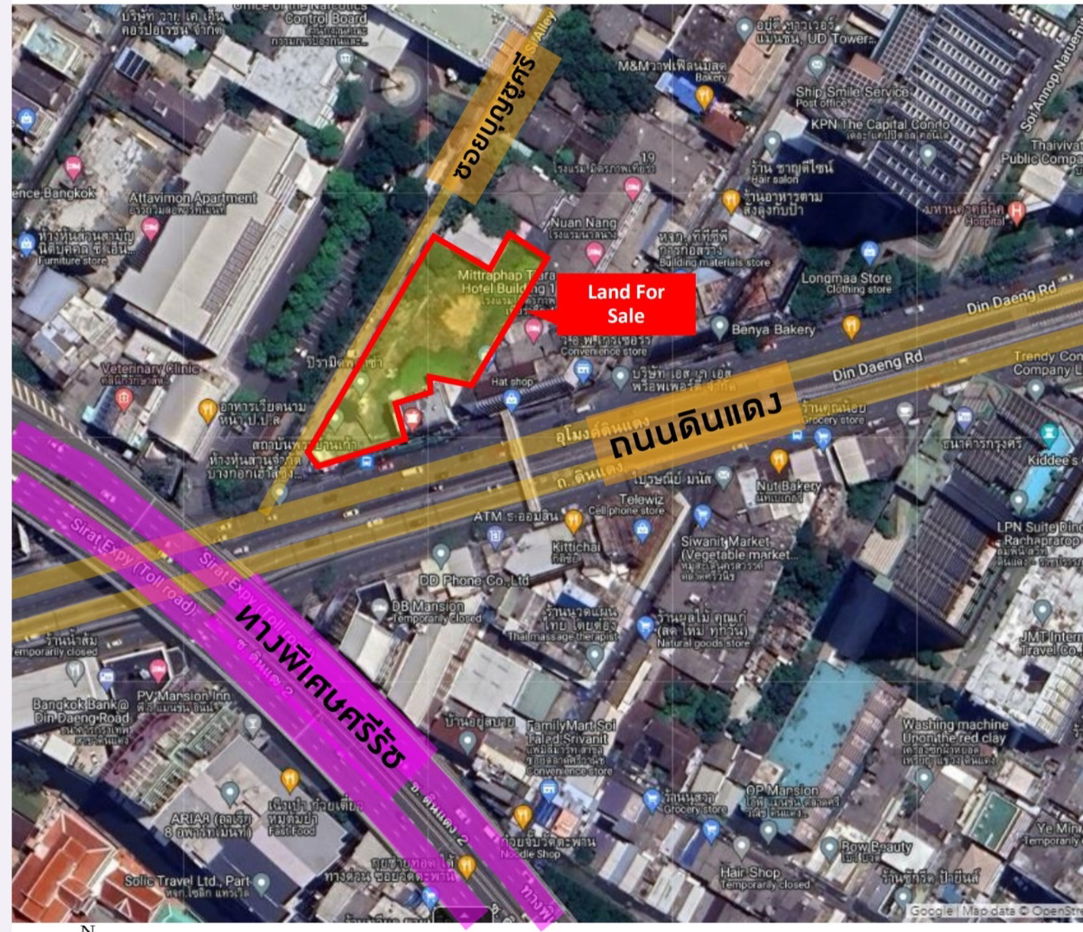 รูป #ขายที่ดินติดถนนดินแดงเขตพญาไทกรุงเทพฯปากซอยบุญชูศรี ขนาด 1-0-81 ไร่  - รูปที่ 1/4