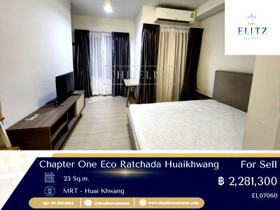 ขายคอนโด : ✨ ห้องมุมพิเศษ วิวเมืองเต็มตา ที่ Chapter One Eco Ratchada – Huaikhwang Rare Deal! 💯
