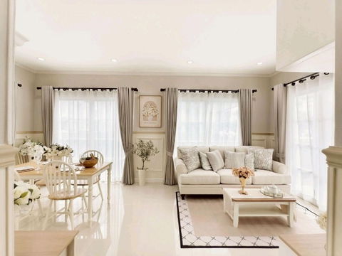 Large detached house for rent, Grandio Vibhavadi - Rangsit, very beautiful and livable.