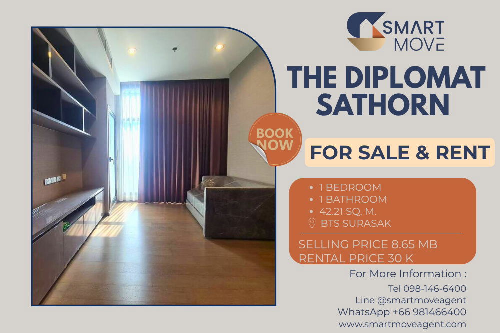 picture 🔥 For Sale  !! 🔥 Code C20221201577...The Diplomat Sathorn, 1 bed, 1 bath, North Facing, high floor 14++, furnished, ready to move in, SELL AT LOSS!! - 1/10
