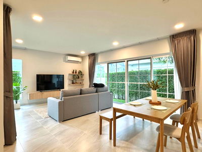 Houses for rent : 🏡 Single house for rent Chaiyapruek Bangna, Km. 15. 3 bedrooms, corner plot, 184 sq m, near Mega Bangna.