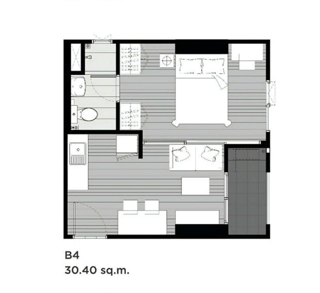 รูป ขายคอนโด พร้อมอยู่  Chapter One Eco รัชดา-ห้วยขวาง - รูปที่ 3/11