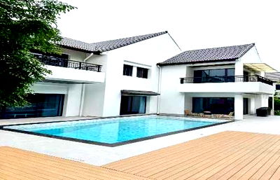 Houses for rent Pak Kret Nonthaburi : Single house for rent, Casa Nichada Thani, 500 sq m., 200 sq wa., 4 bedrooms, 4 bathrooms, with private swimming pool, near ISB.