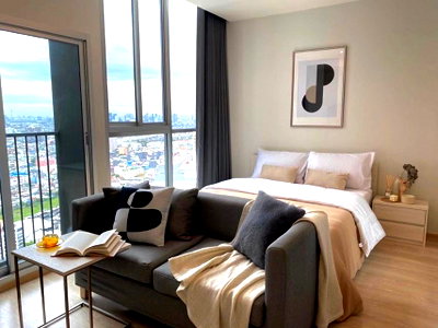 Condos for rent : For Rent  🏢✨Noble revolve ratchada 1 Studio Near MRT Cultural Center Station Interested, add Line @255ghzjq. Add @ too. ꔛ