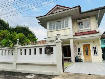 Single house for rent, Sarawan Ville, Chaengwattana, Nonthaburi near Central, entrance to MRT Pak Kret-Chaengwattana 28, fully furnished