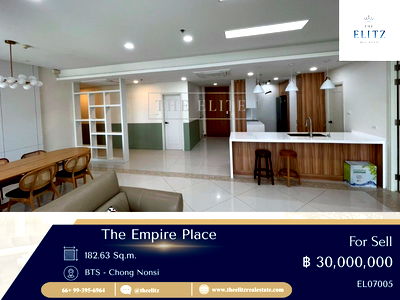 ขายคอนโด : ✨ อยากได้ห้องที่อยู่แล้วโล่ง โปร่ง ไม่อึดอัด? มาดูห้องนี้ที่ The Empire Place ชั้นสูง วิวสวยมาก 💖