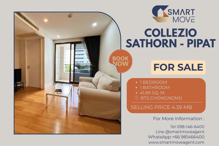 ขายพร้อมผู้เช่า!! ถูกสุดในตึก !! ทำเลใจกลางสาทร, ห้องไซส์ใหญ่ !! 🔥 Code C20250100075...Collezio Sathorn - Pipat, 1 นอน, 1 น้ำ, แต่งครบ, ราคาพิเศษ!