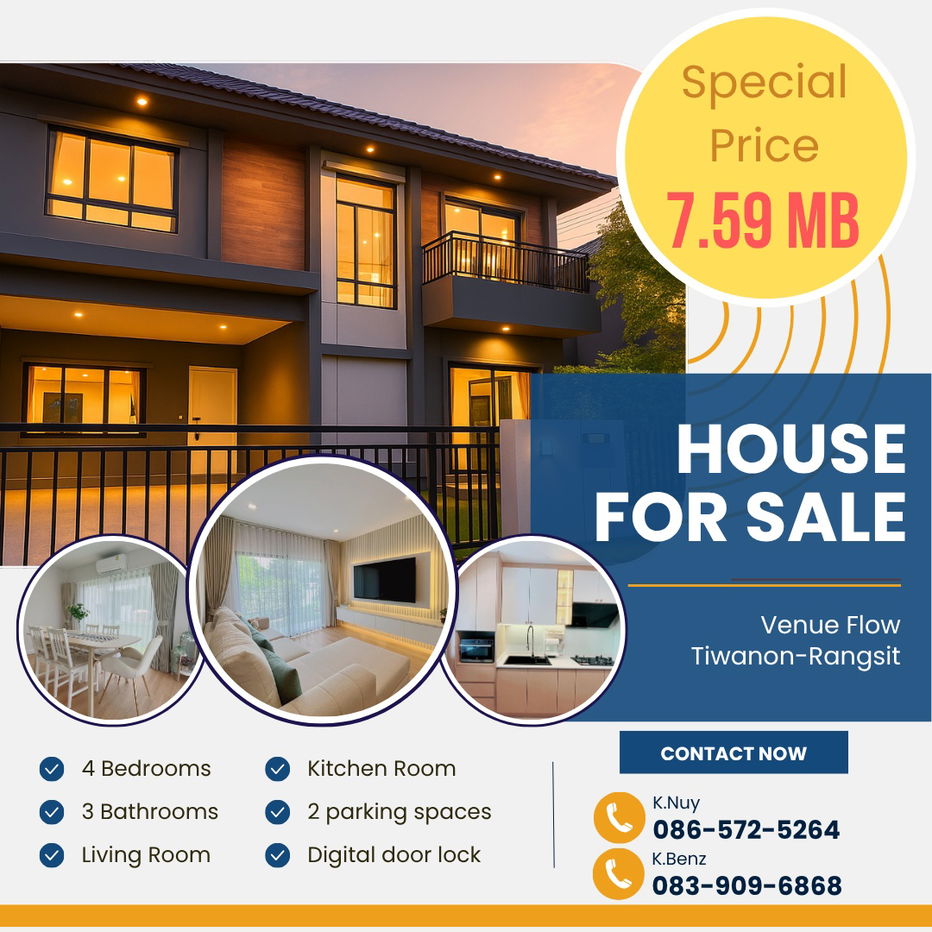 picture 🏡 House for Sale: Venue Flow Tiwanon–Rangsit (Corner Unit, North Facing) 🏠 - 19/19
